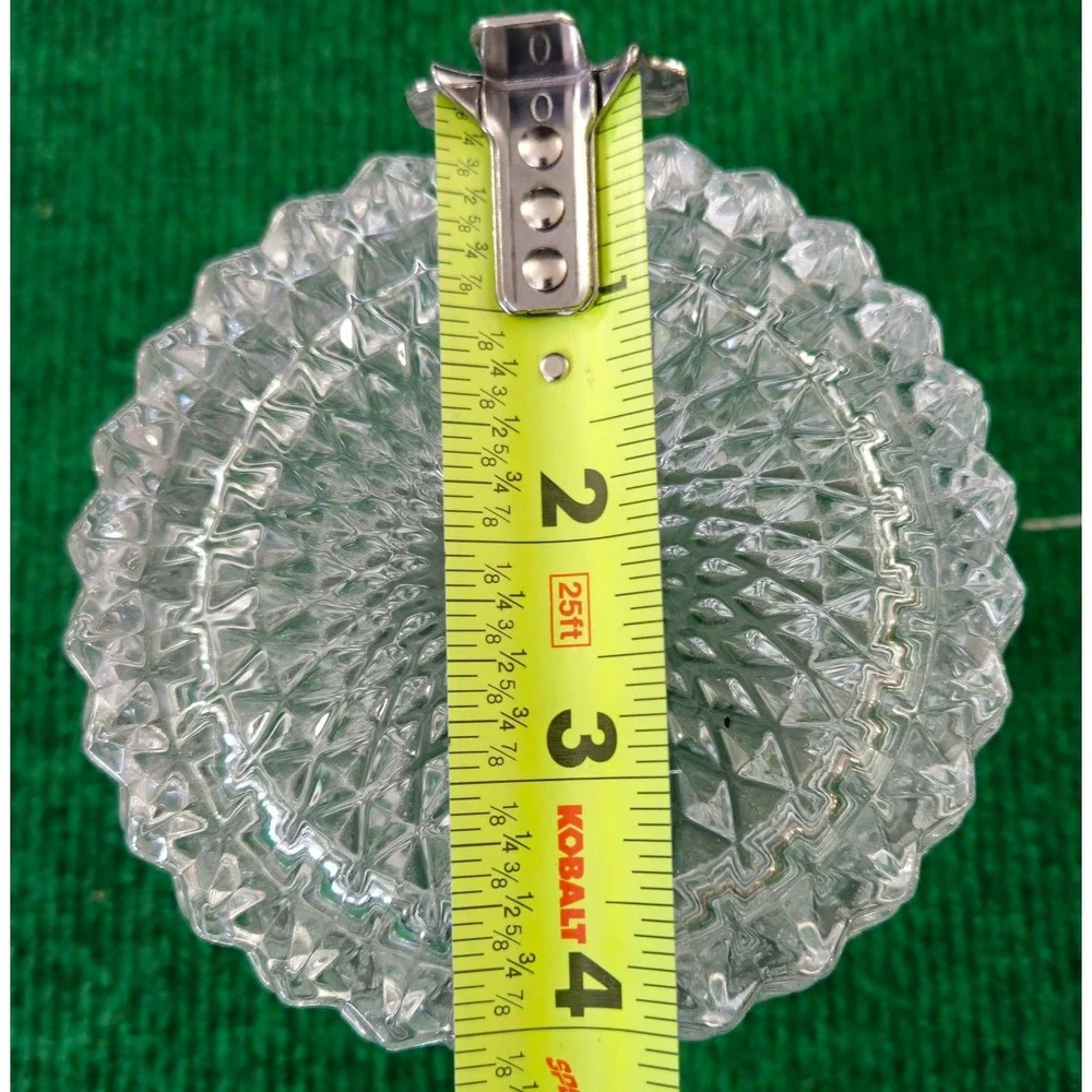 Crystal Glass Round Candy Dish Trinket Holder Vintage‎ Art Deco